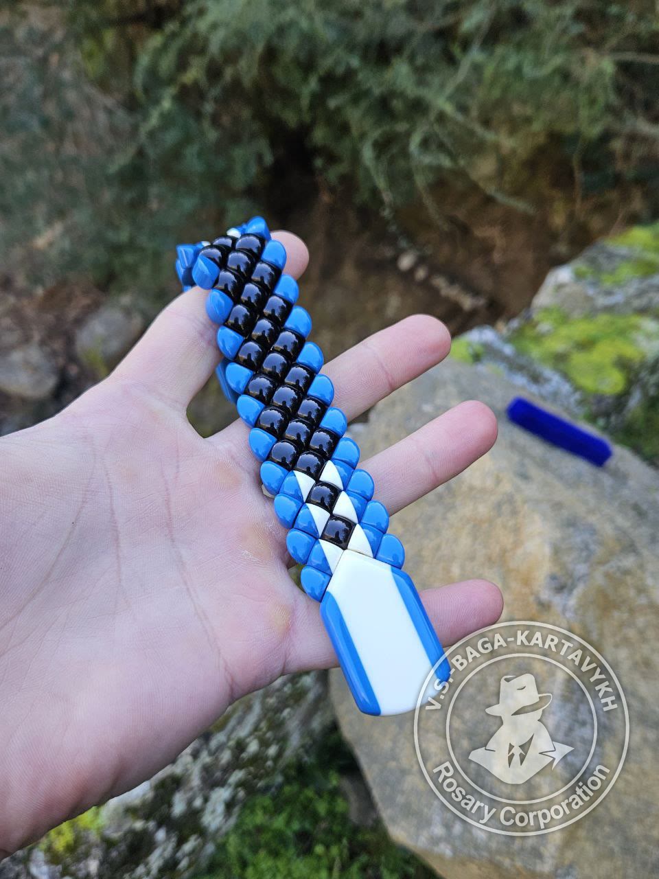 Mosaic worry beads — Soviet ebonite, no. 168 — 4