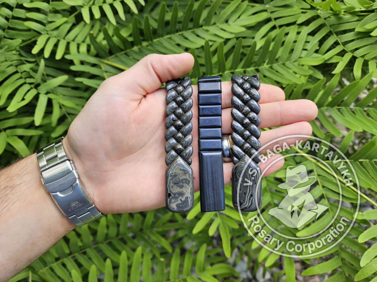 Pogon worry beads — German colored ebonite, no. 18 — 4