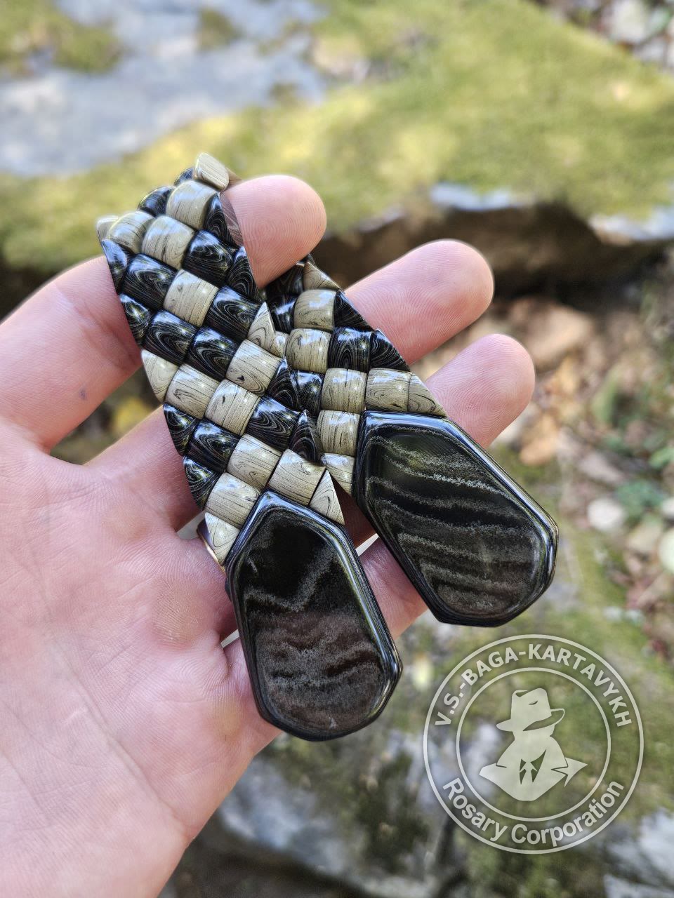 Mosaic worry beads — German colored ebonite, no. 214 — 3