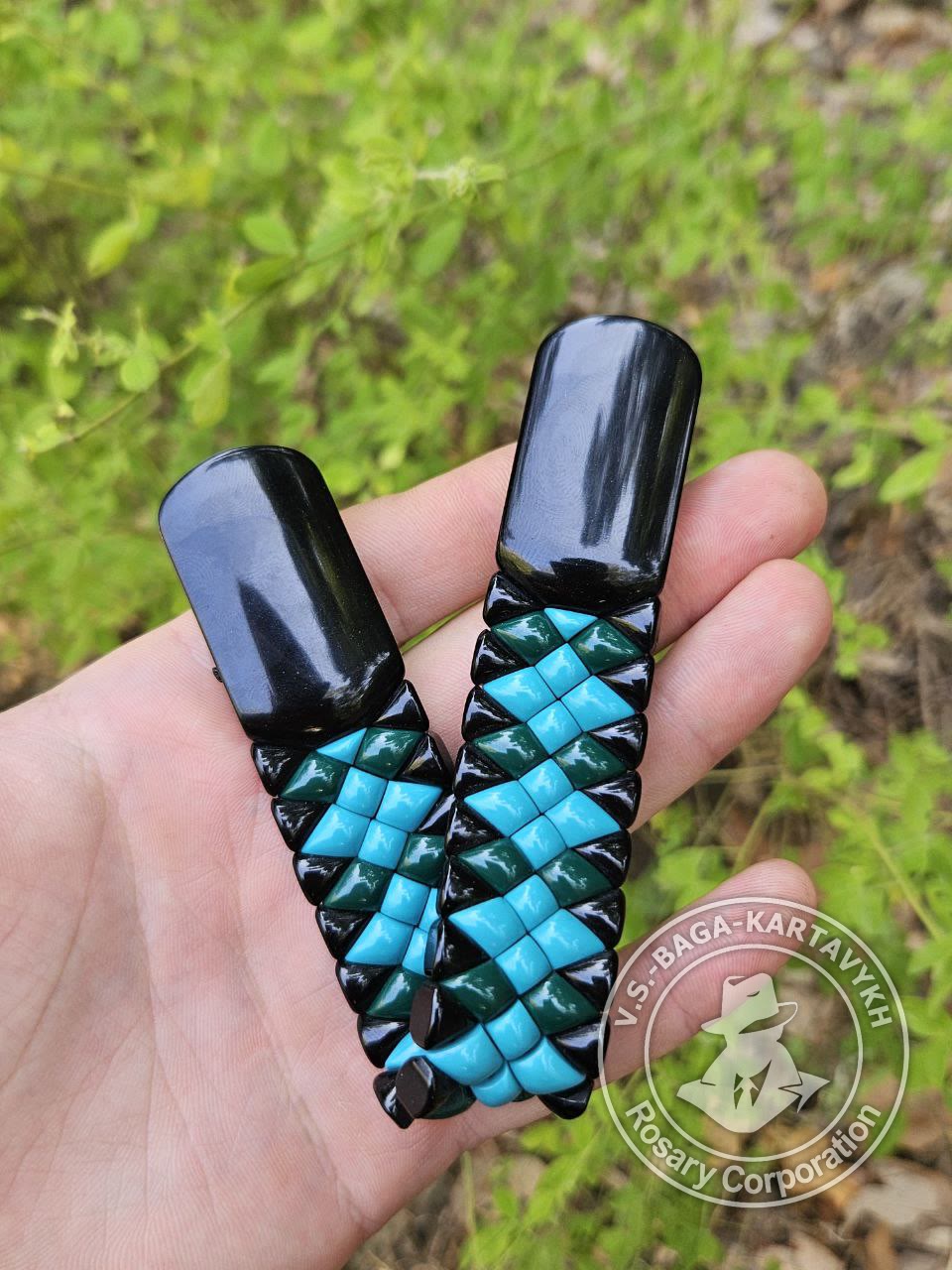 Mosaic worry beads — Soviet ebonite, no. 268 — 5