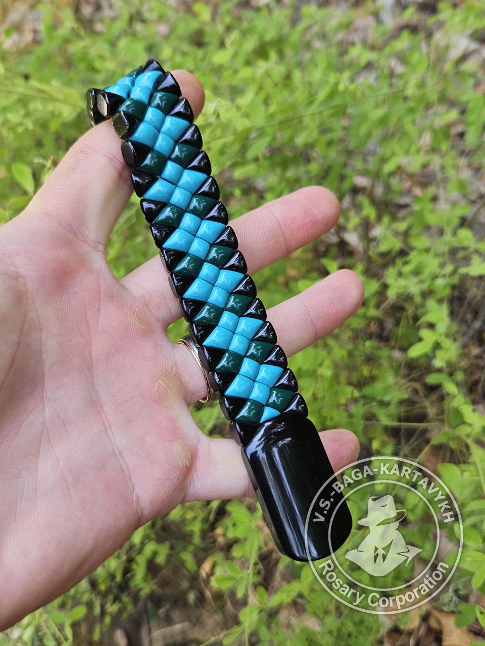 Mosaic worry beads — Soviet ebonite, no. 268 — 6