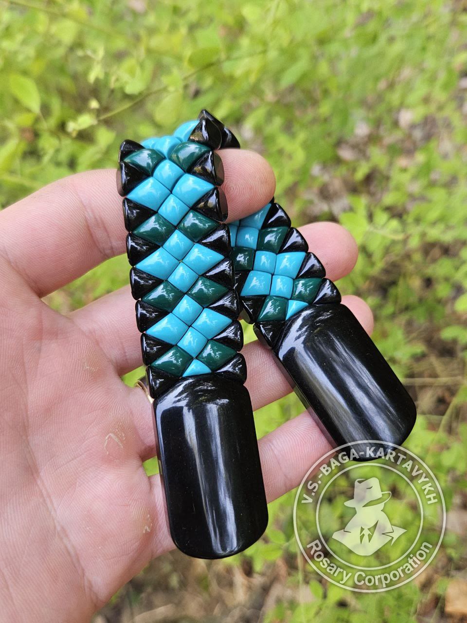 Mosaic worry beads — Soviet ebonite, no. 268 — 7