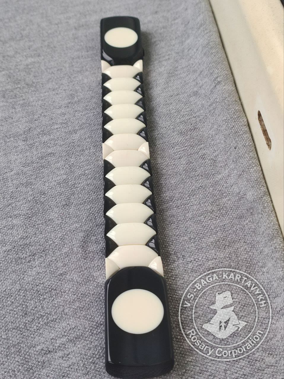 Hexagonal pogon worry beads — Aramith billiard ball, no. 285 — 2