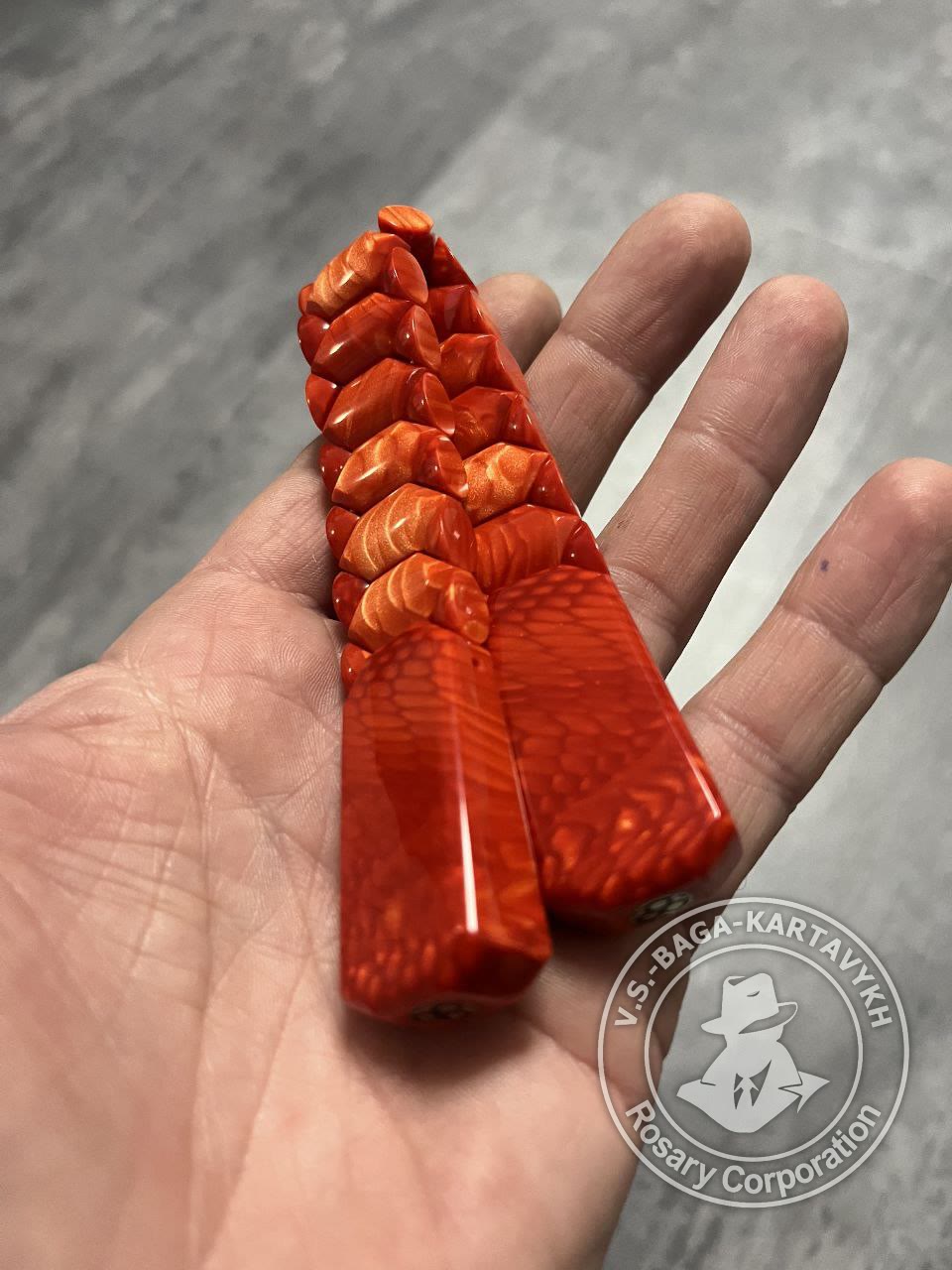 Hexagonal pogon worry beads — textolite, no. 288 — 2