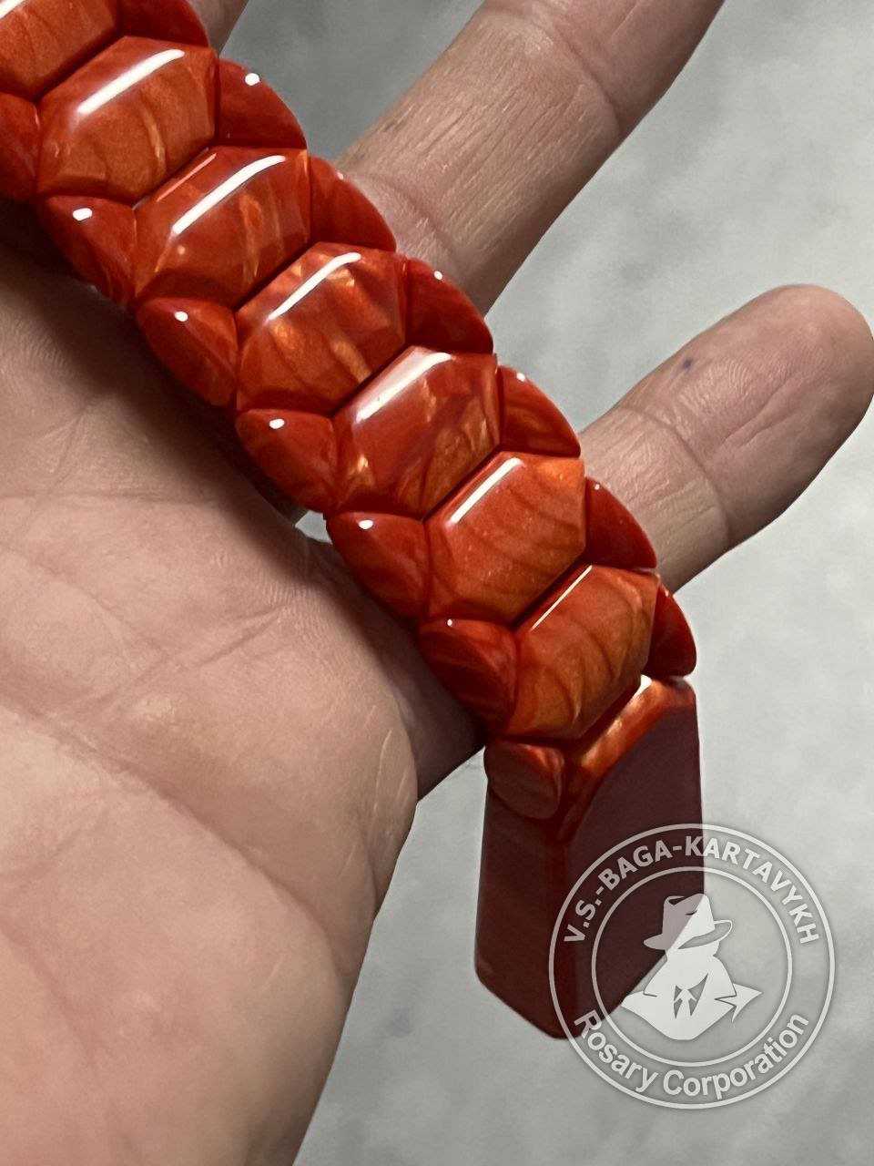 Hexagonal pogon worry beads — textolite, no. 288 — 4