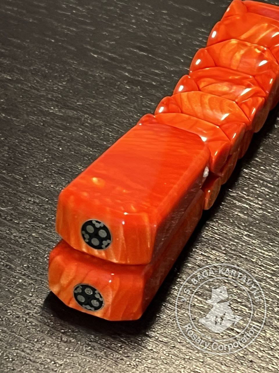 Hexagonal pogon worry beads — textolite, no. 288 — 7