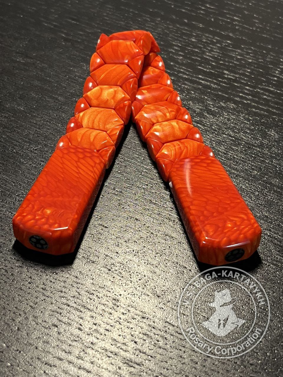 Hexagonal pogon worry beads — textolite, no. 288 — 8