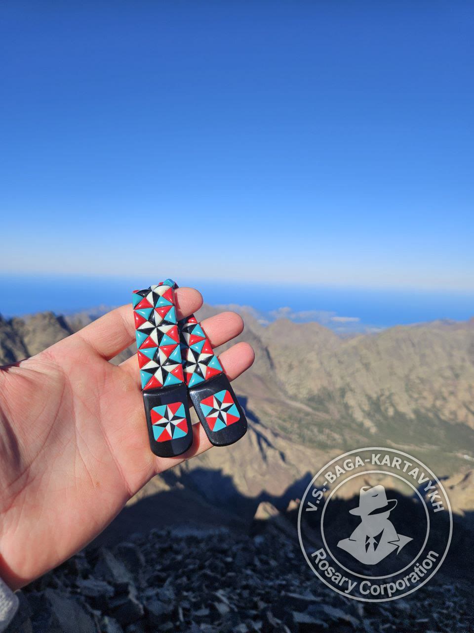 Mosaic worry beads — Soviet ebonite, no. 289 — 2