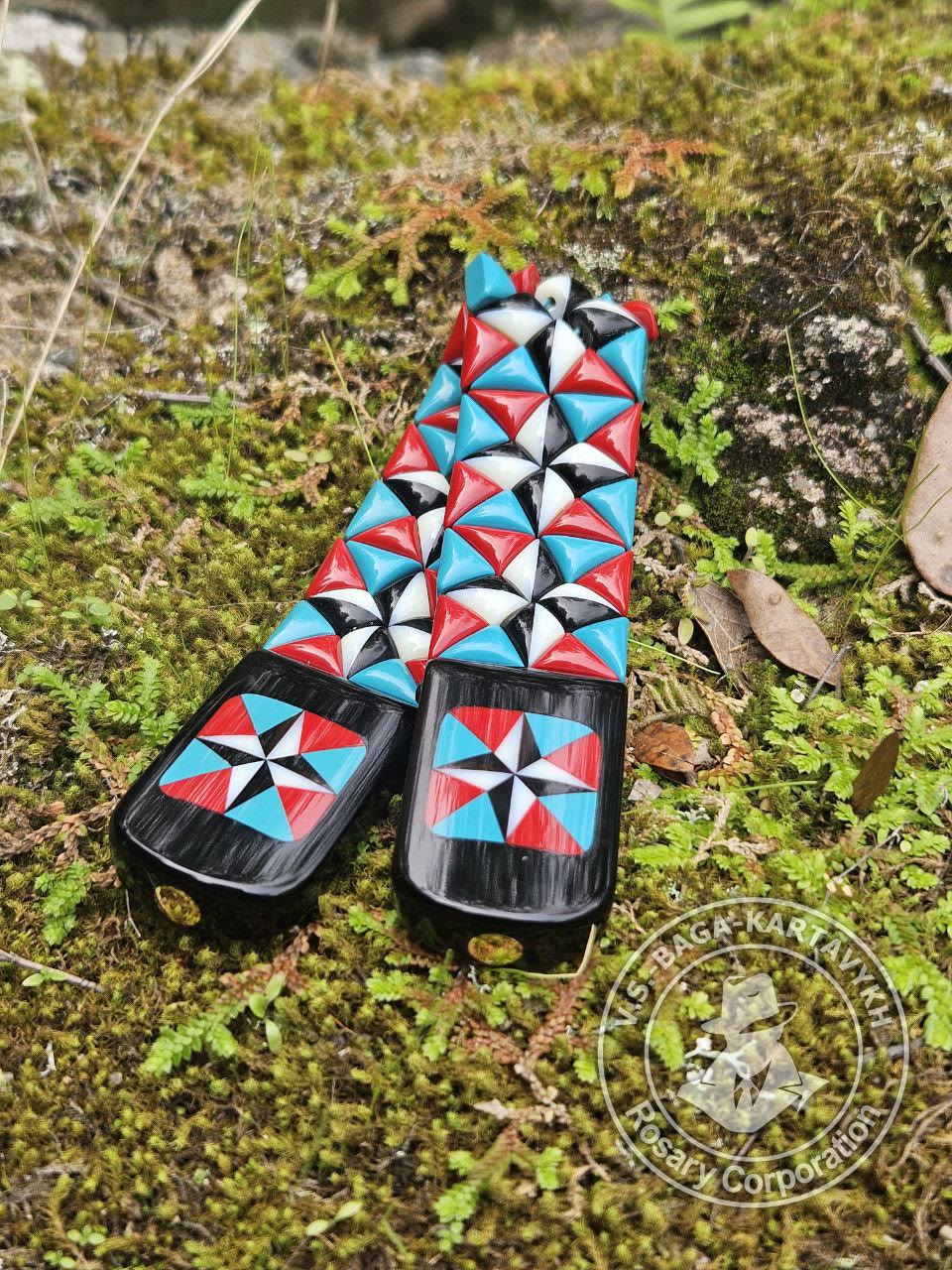 Mosaic worry beads — Soviet ebonite, no. 289 — 4