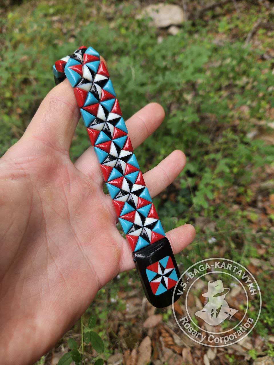 Mosaic worry beads — Soviet ebonite, no. 289 — 7