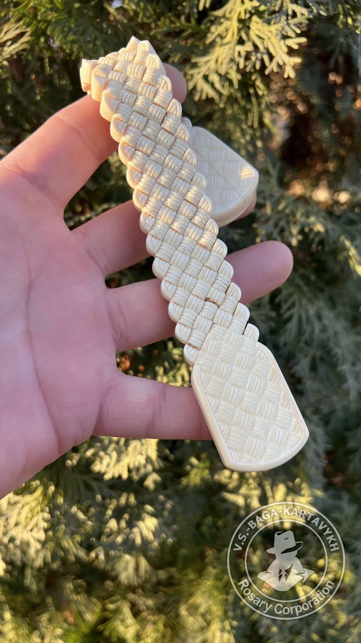 Carpet worry beads — mammoth ivory, no. 307 — 3
