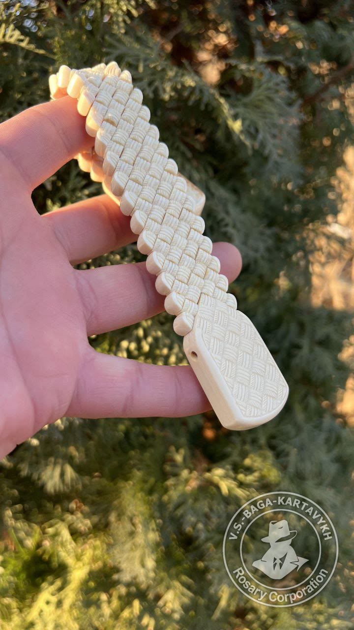 Carpet worry beads — mammoth ivory, no. 307 — 7