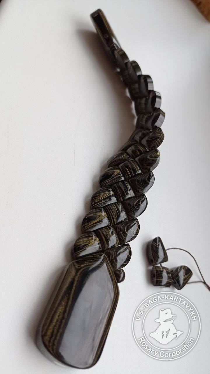 Pogon worry beads — German colored ebonite, no. 311 — 4