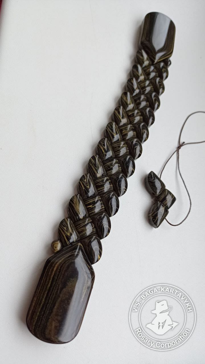 Pogon worry beads — German colored ebonite, no. 311 — 6