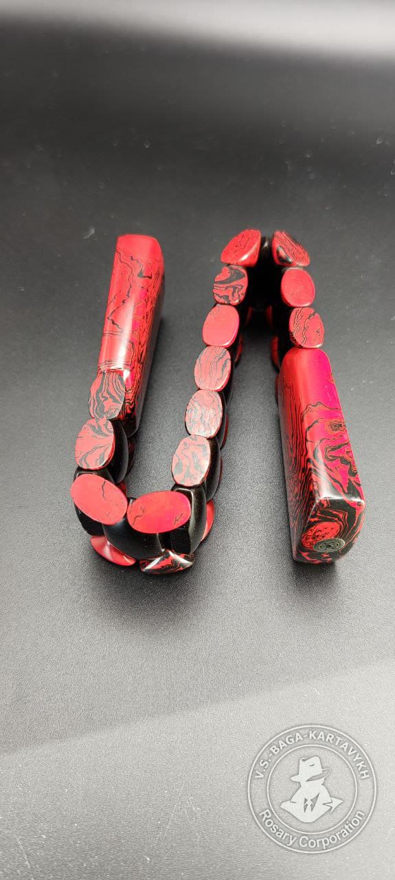 Hexagonal pogon worry beads — Samurai billiard ball, no. 331 — 5