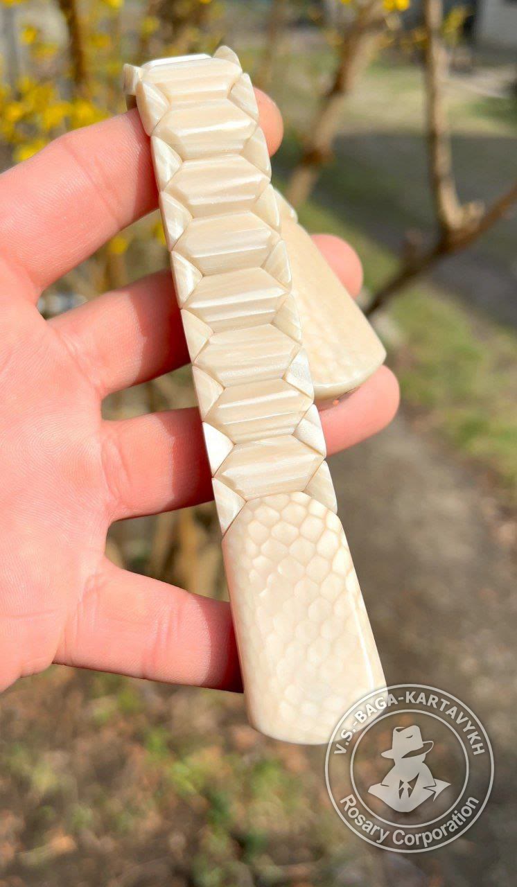 Hexagonal pogon worry beads — juma, no. 358 — 4