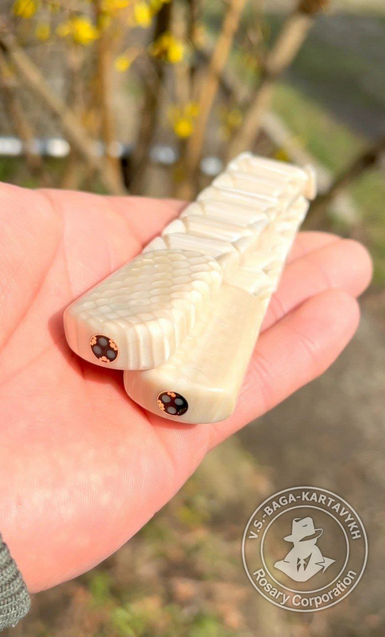 Hexagonal pogon worry beads — juma, no. 358 — 5