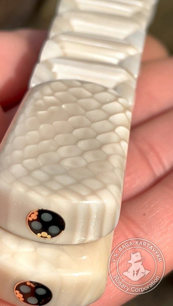 Hexagonal pogon worry beads — juma, no. 358 — 6