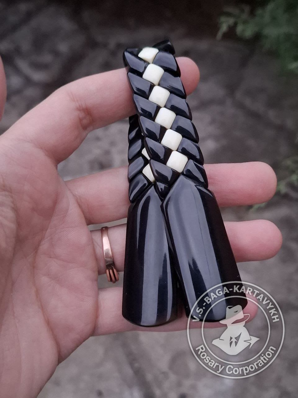 Pogon worry beads — Soviet ebonite, no. 366 — 2
