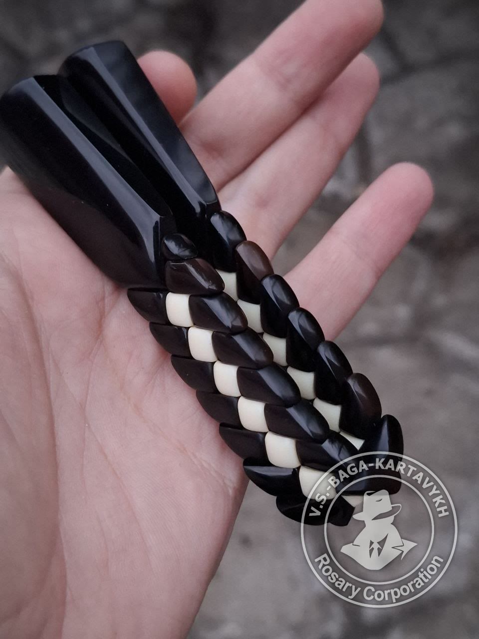 Pogon worry beads — Soviet ebonite, no. 366 — 5
