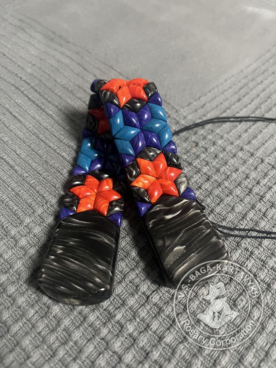 Mosaic worry beads — juma, no. 383 — 8