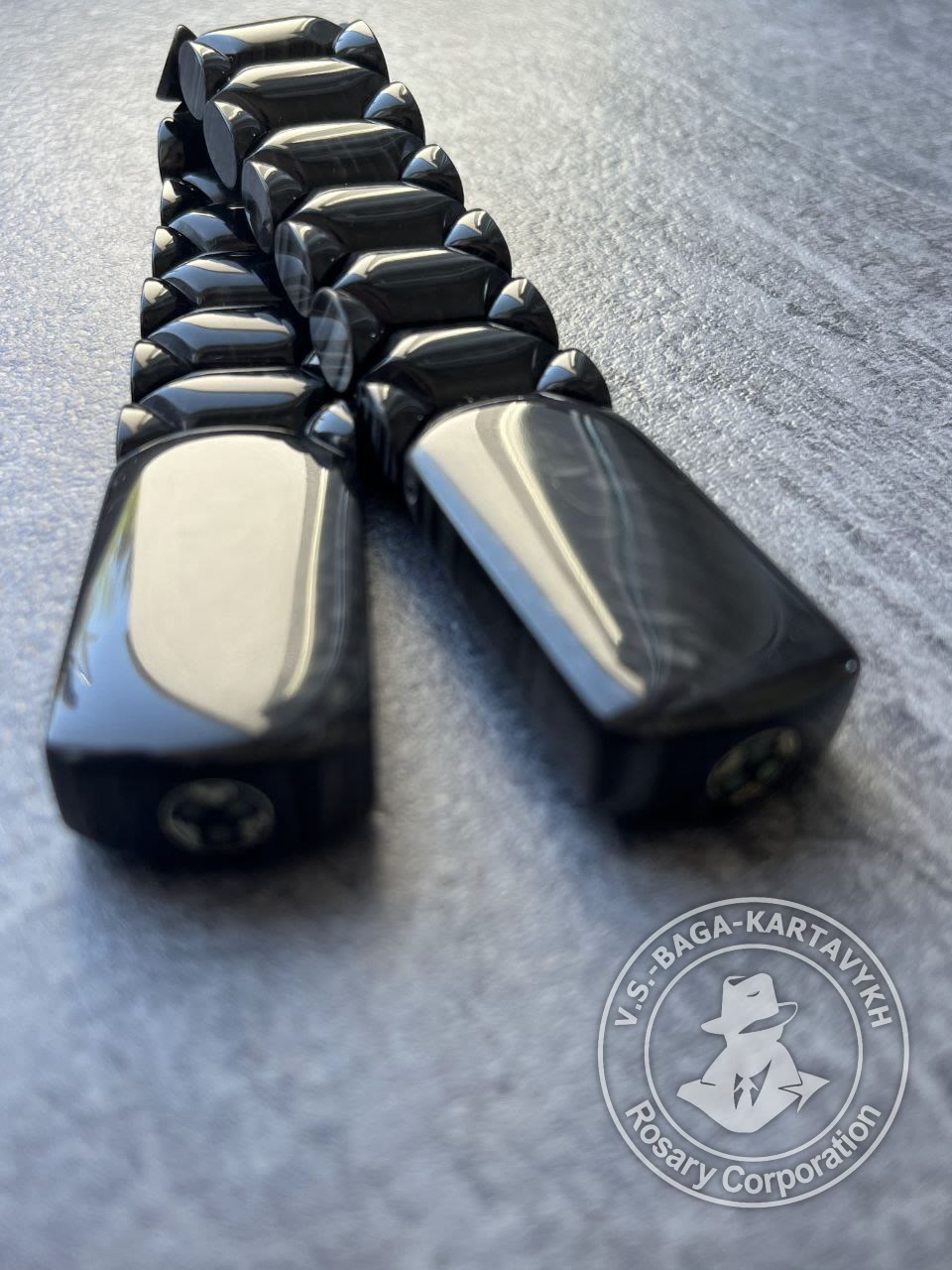 Hexagonal pogon worry beads — juma, no. 387 — 3