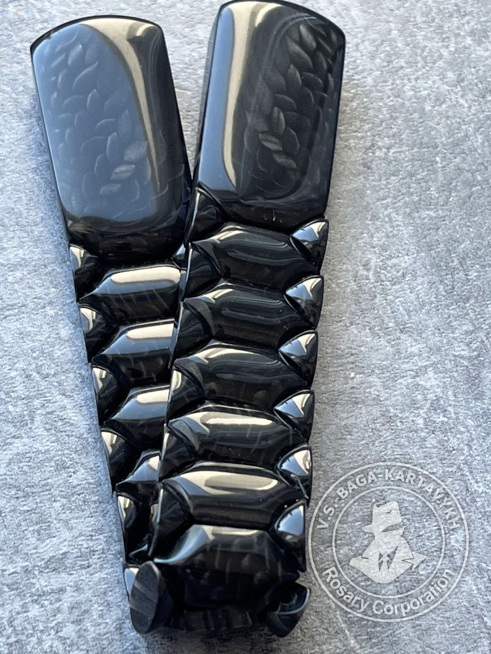 Hexagonal pogon worry beads — juma, no. 387 — 5