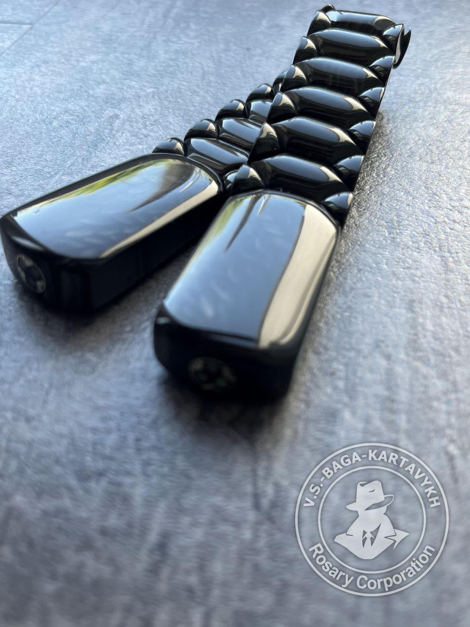 Hexagonal pogon worry beads — juma, no. 387 — 7