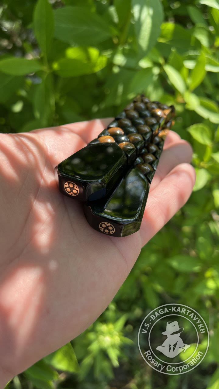 Mosaic worry beads — Soviet ebonite, no. 414 — 2