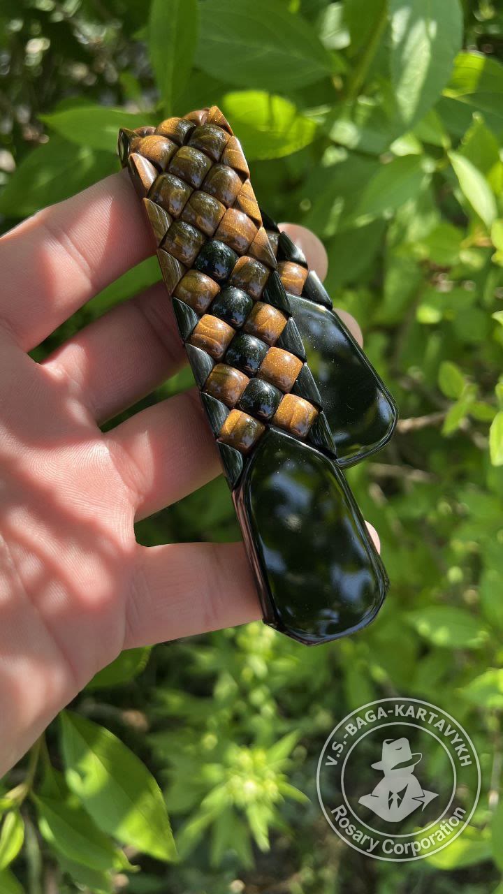Mosaic worry beads — Soviet ebonite, no. 414 — 4