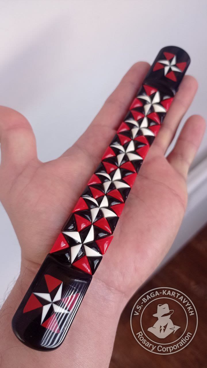 Mosaic worry beads — Soviet ebonite, no. 434 — 2