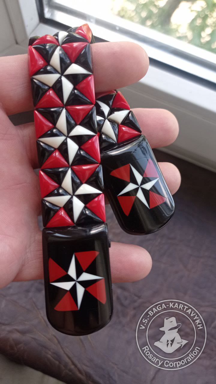 Mosaic worry beads — Soviet ebonite, no. 434 — 4