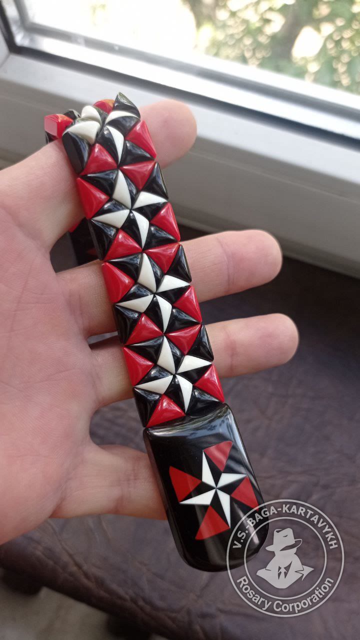 Mosaic worry beads — Soviet ebonite, no. 434 — 5