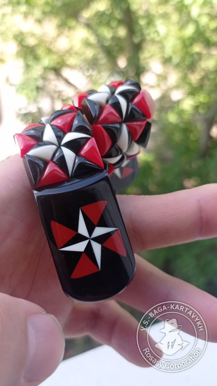 Mosaic worry beads — Soviet ebonite, no. 434 — 6
