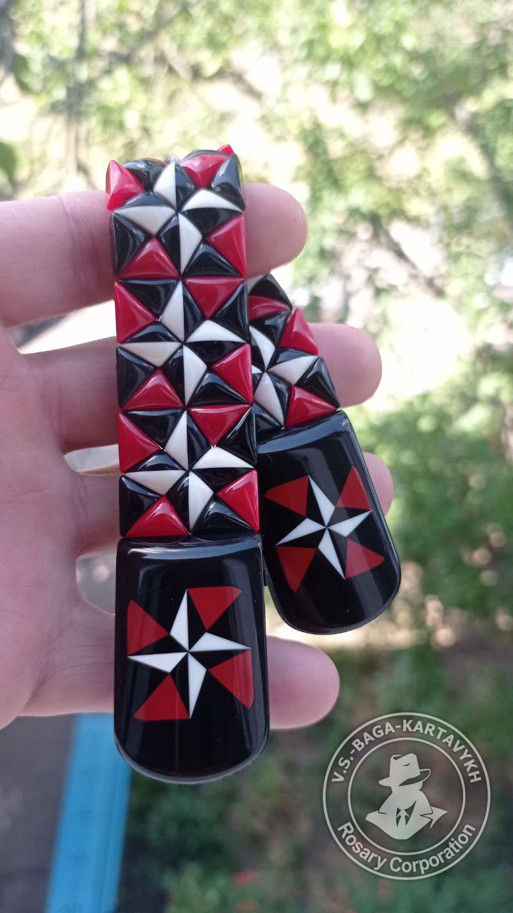 Mosaic worry beads — Soviet ebonite, no. 434 — 7