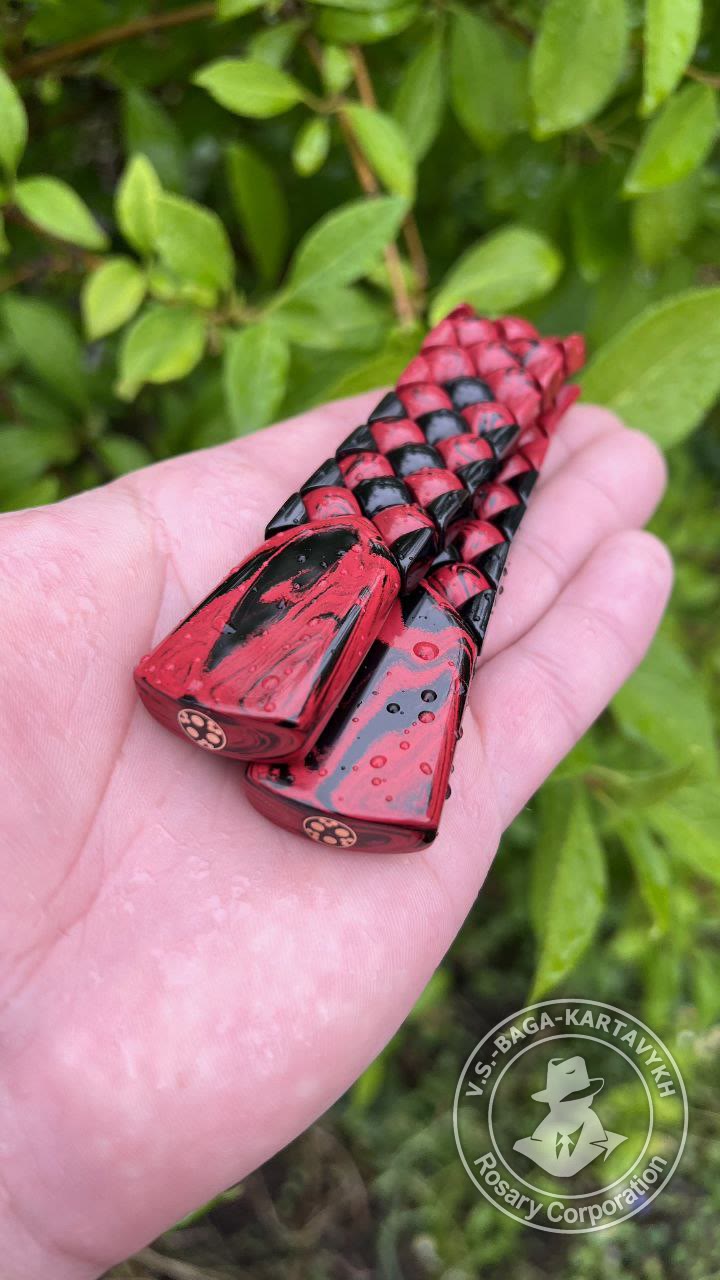 Mosaic worry beads — German colored ebonite, no. 444 — 2