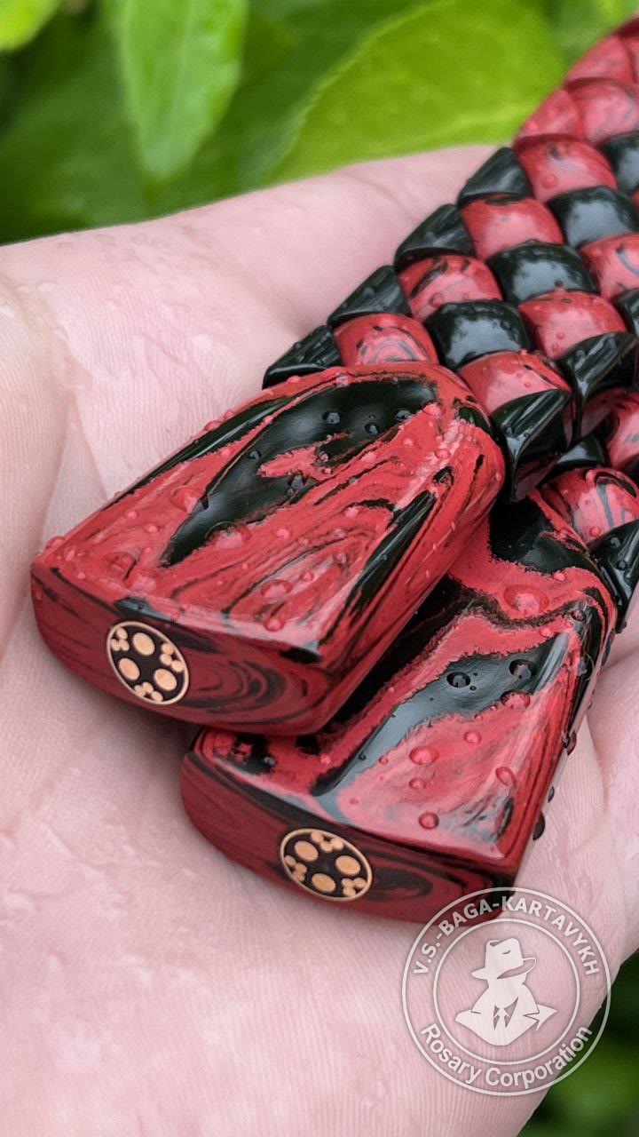 Mosaic worry beads — German colored ebonite, no. 444 — 4