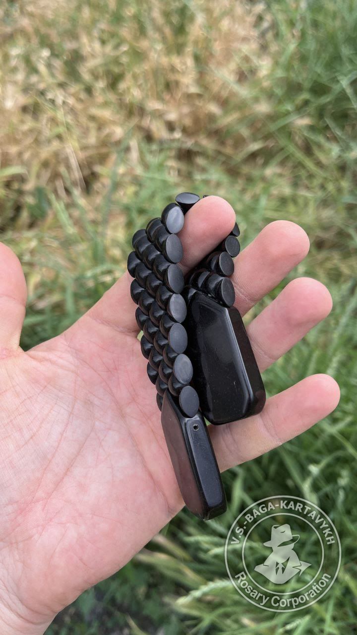 Mosaic worry beads — Soviet ebonite, no. 455 — 2