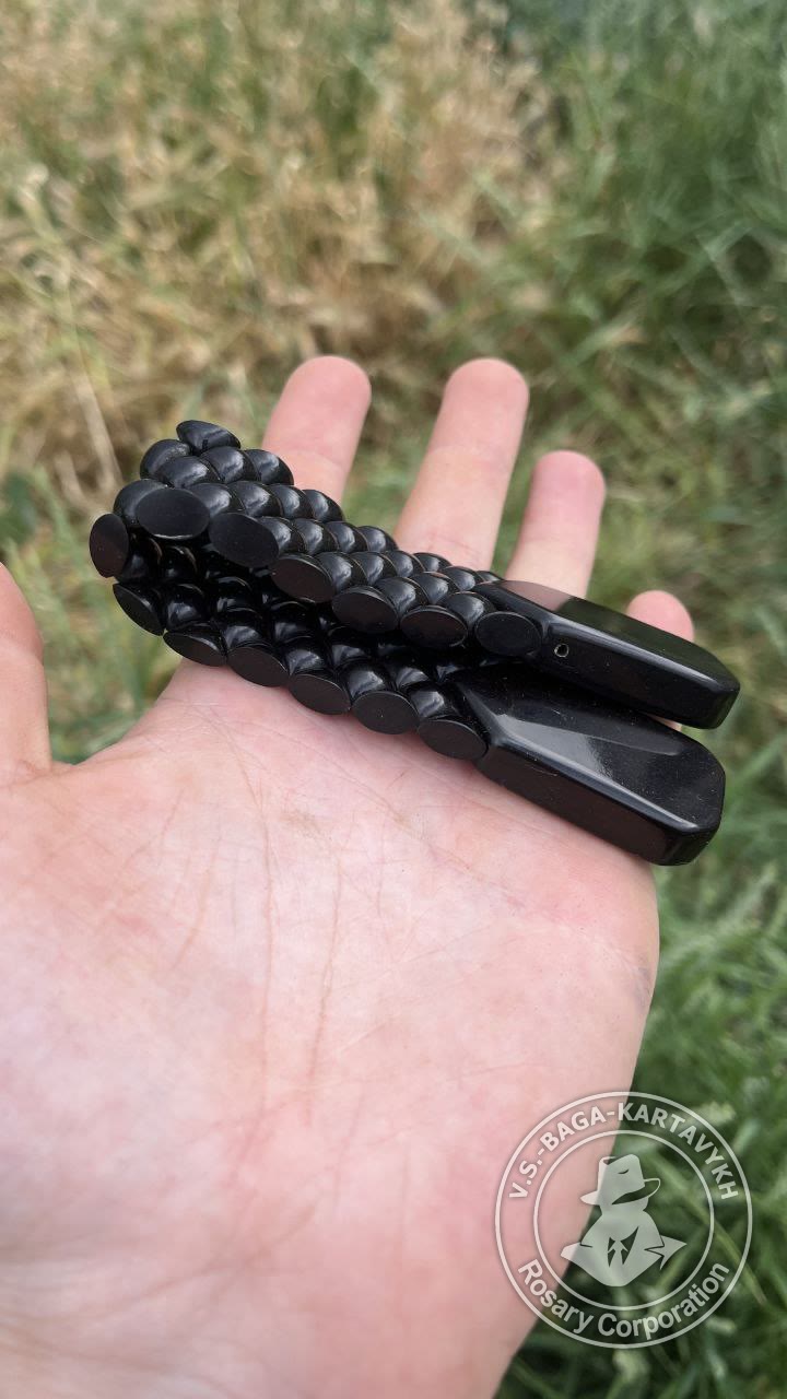 Mosaic worry beads — Soviet ebonite, no. 455 — 3