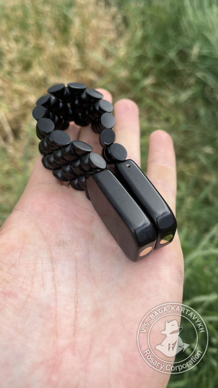 Mosaic worry beads — Soviet ebonite, no. 455 — 5