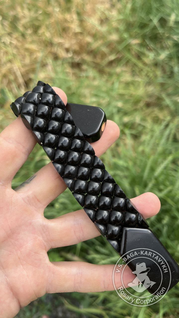 Mosaic worry beads — Soviet ebonite, no. 455 — 8