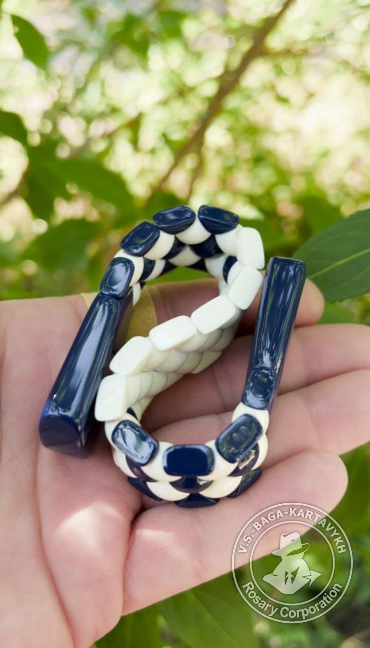 Mosaic worry beads — Aramith bowling ball, no. 466 — 5