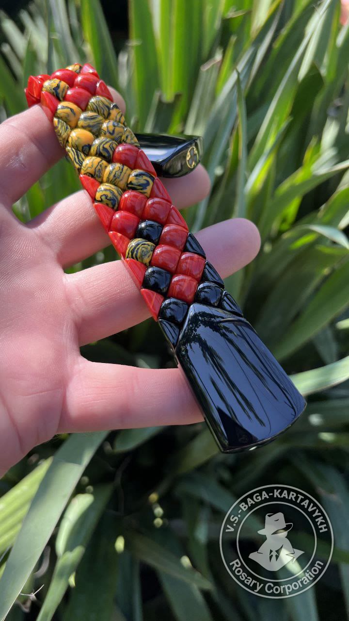 Mosaic worry beads — Samurai billiard ball, no. 482 — 2