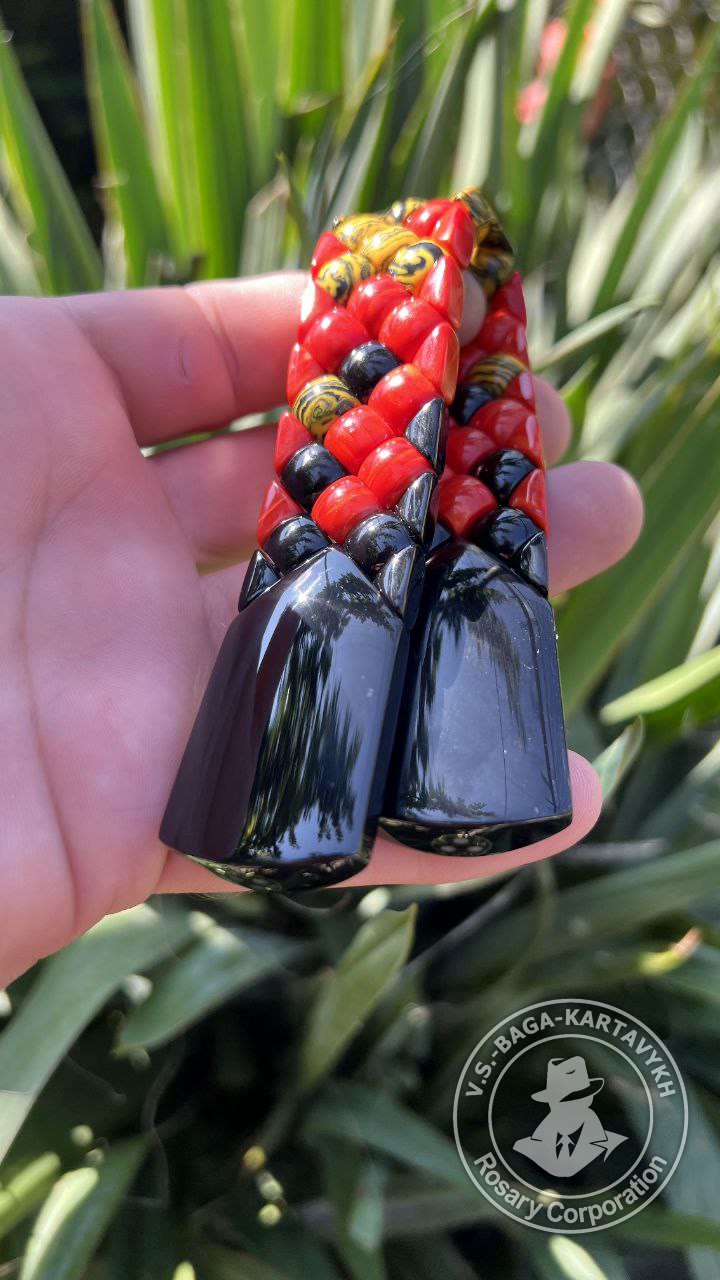 Mosaic worry beads — Samurai billiard ball, no. 482 — 7