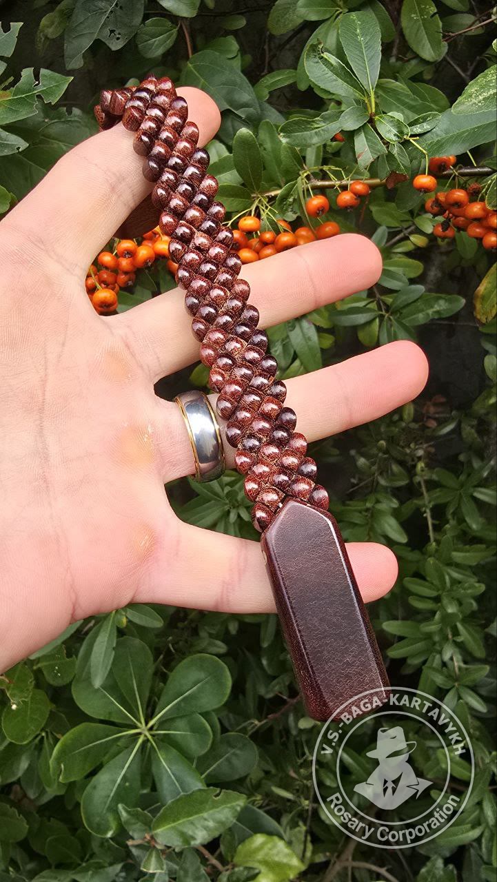 Mini-carpet worry beads — textolite, no. 560 — 2