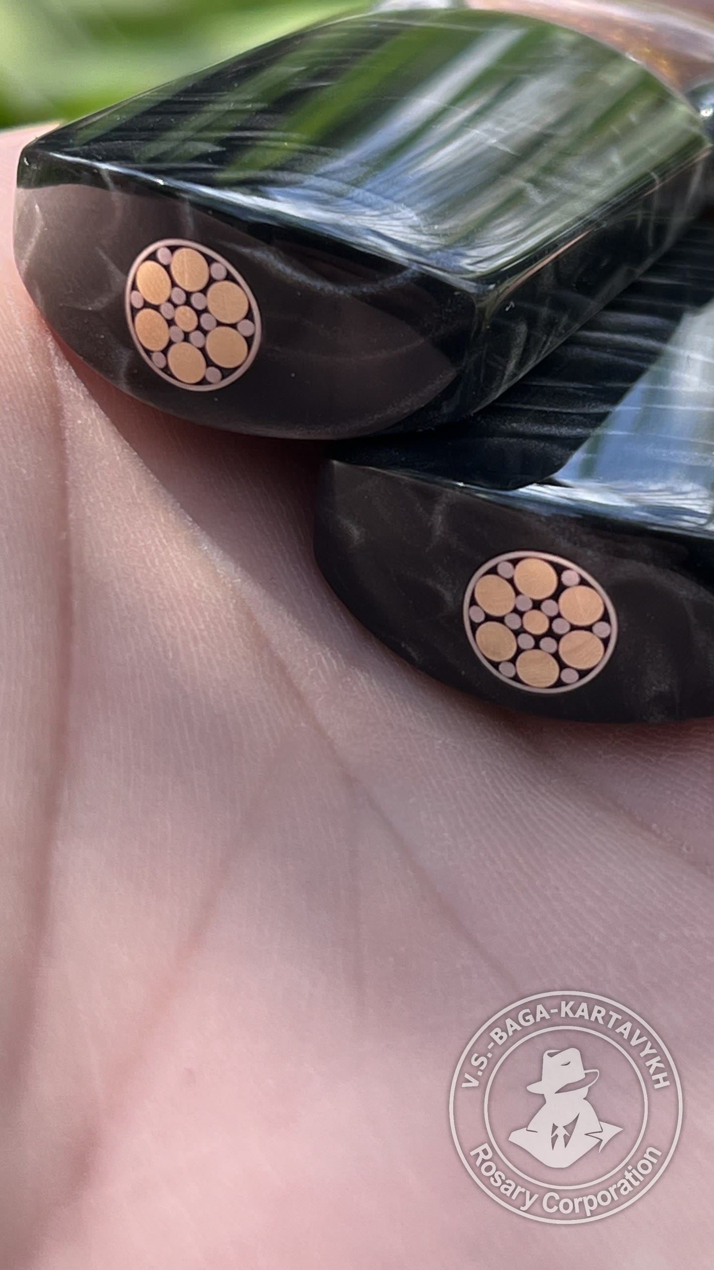 Hexagonal pogon worry beads — juma, no. 750 — 3