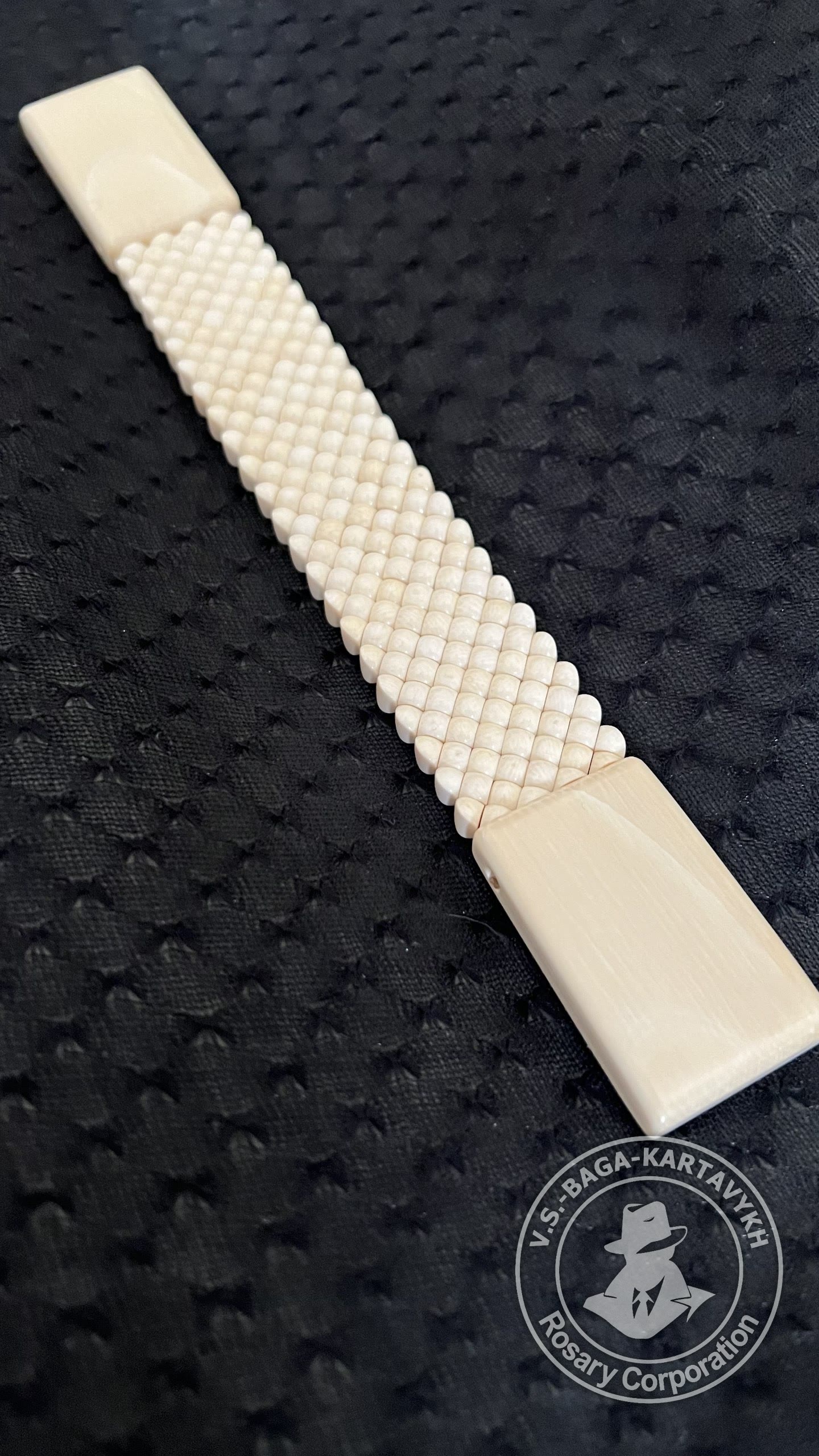 Carpet worry beads — mammoth ivory, no. 751 — 3