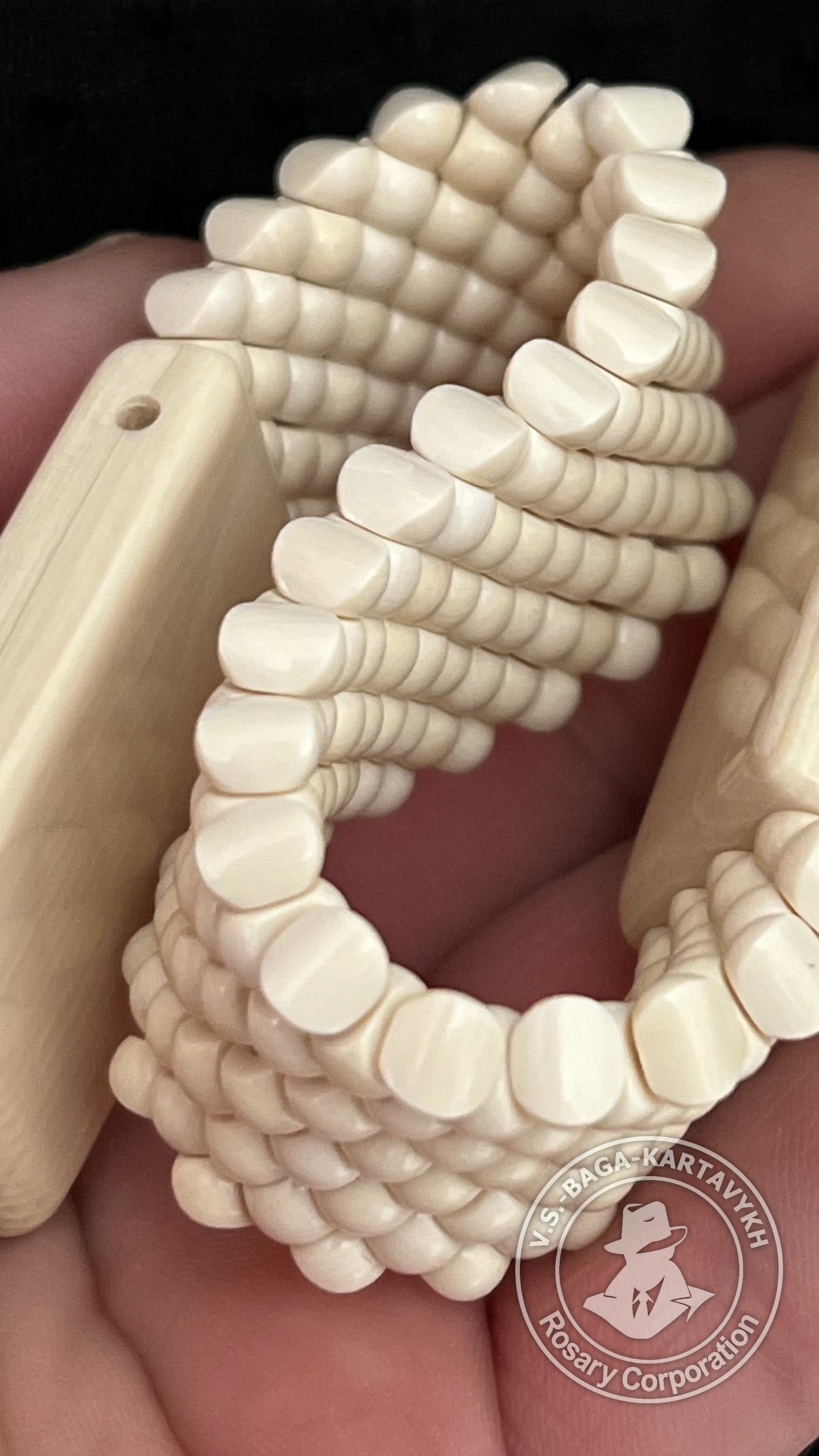 Carpet worry beads — mammoth ivory, no. 751 — 6